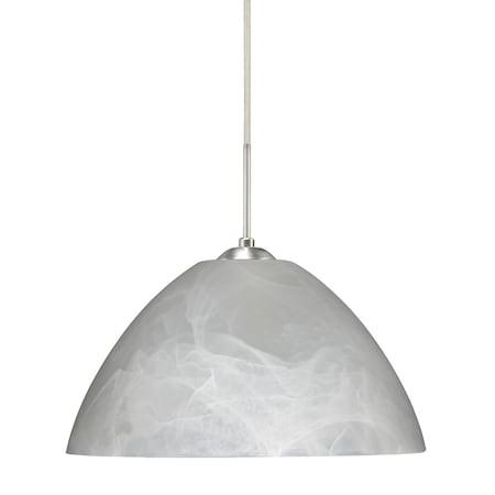 Tessa Cord Pendant, Marble, Satin Nickel Finish, 1x9W LED